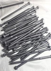 LOT 50 RJ A307 Hex Head 7" Zinc Plated Lag Bolt Wood Screws - Picture 1 of 6