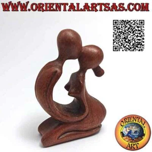 Klassische Skulptur "Kuss" im abstrakten Stil aus Suarholz, 10 cm - Bild 1 von 4