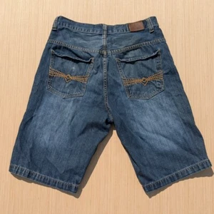 Pantaloncini corti vintage Flypaper Y2K Streetwear larghi denim lavaggio scuro uomo 31 - Foto 1 di 9
