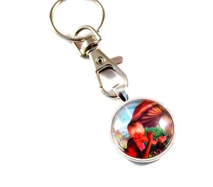 Key Rings for Women Fairy Women's Purse Charm Keychain Handmade Split Ring - Picture 1 of 2