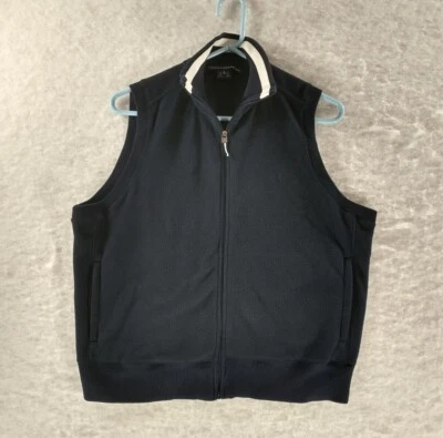 Chaleco de golf Ralph Lauren para mujer talla XL polar cremallera completa azul blanco ribete bolsillos EE. UU. Foto 1 de 4