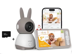 ieGeek 2K HD Babyphone mit 5" Kamera PTZ 360° Baby Monitor Nachtsicht Drahtlose - Bild 1 von 13