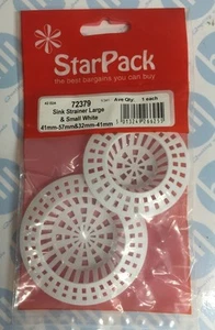 2 x Bath Basin Sink Hair Trap Stopper Strainer 72379 White Plastic Large Small - Picture 1 of 3