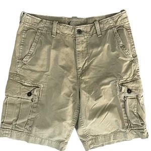 American Eagle Cargo Shorts Men's 36 Tan Classic Length Y2K Pockets - Picture 1 of 6