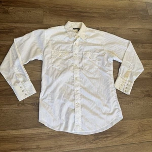 Vintage Wrangler Western Cowboy Snap Shirt White - Picture 1 of 8