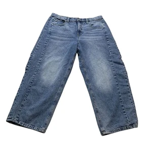 Lucky Brand Jeans Women's 14 High-Rise Ankle Length Barrel Wide Leg Medium Wash - Picture 1 of 11