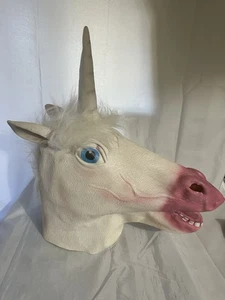 Horse Mask Unicorn Mask Funny Latex Adult Animal Head Mask Cosplay Costume - Picture 1 of 6