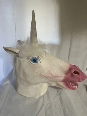 Horse Mask Unicorn Mask Funny Latex Adult Animal Head Mask Cosplay Costume - Image 1 of 4