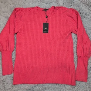 Adrianna Papell Shirt Womens XL Pink Casual Comfort Stretch Soft Career New - Picture 1 of 10