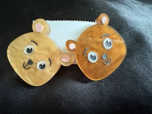 EARRINGS: CUTE BEAUTIFUL BROWN AND LIGHT BROWN TEDDY BEAR EARRINGS - Bild 1 von 4