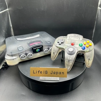 Nintendo 64 Clear Black N64 Konsole mit Controller Set Limited Edition JP Import - Bild 1 von 4