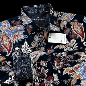 Robert Graham Exclusive Embroidered Floral Paisley Sport Shirt Large $399 - Picture 1 of 14