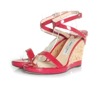 Jimmy Choo Fuchsiafarbene Sandale Mit Korkkeilabsatz Weiblich Rosa 39 - Bild 1 von 4
