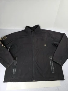 ARIAT LOGO SOFTSHELL BLACK & GOLD - MENS XL JACKET - 10034729 Rodeo Ranch - Picture 1 of 13