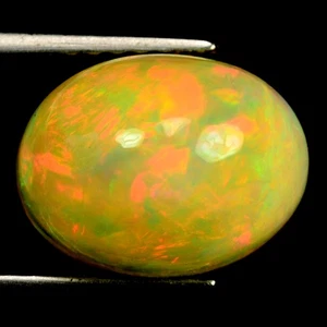2.44 Ct Significant (10 x 7 mm) Mackerel Pattern 3D Solid Welo Rainbow Opal Cab - Picture 1 of 5