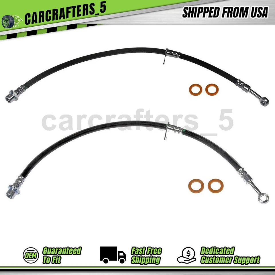 2 Front Brake Hydraulic Hose For 2013 2014 Hino 195 5.0L - Image 1 of 4