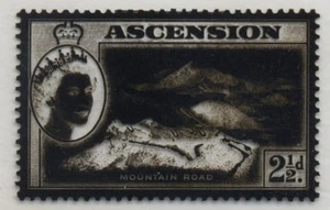ASCENSION 1956 QE2 HEAD +MOUNTAIN 2 1/2d PHOTO NEGATIVE - Picture 1 of 1