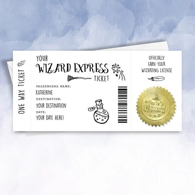 SQUIDGEMAKES Personalised harry potter studios reveal card we're going hogwarts wizard world