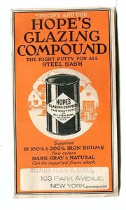 Vintage Advertising brochure HOPE'S GLAZING COMPOUND window putty  - Picture 1 of 2