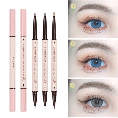 2In1 Eyeliner Pencil UltraSlim Liquid Eye Liner Pen Pearlescent Silkworm Gel P ❀ - Image 1 of 4