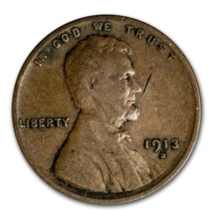 1913 D - Lincoln Wheat Penny - G/VG - Picture 1 of 2