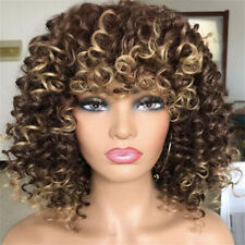 Fashion Curly Afro Wig with Bangs Short Kinky Curly Wigs Black Women Black Hair