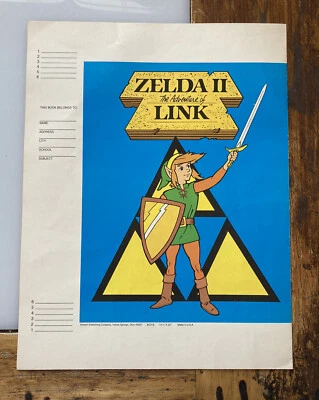 Vtg 1989 The Legend of Zelda Adventure of Link Super Mario Nintendo Book Cover - Image 1 of 4