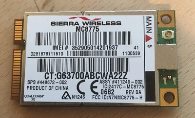 Sierra MC8775 3G WWAN HSDPA WCDMA EDGE GPRS PCI Express Mini Card - image 1 of 2