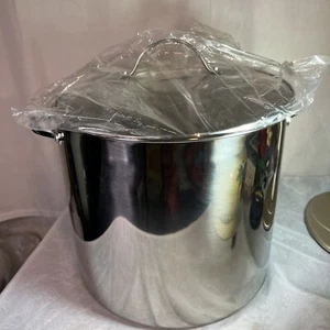NEU PRINCESS HOUSE HERITAGE 18/10 EDELSTAHL 20 QT DUTCH OVEN GLASDECKEL NOS - Bild 1 von 7