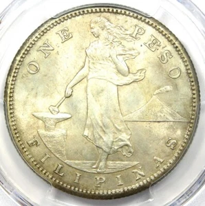 1909-S Philippines Peso 1P Coin - Certified PCGS Uncirculated Details (UNC MS) - Picture 1 of 5