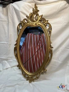 Vintage French Country Rococo Syroco Gold Wall Mantle Mirror 1965 MCM made USA - Picture 1 of 11