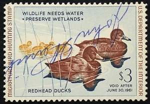 U.S. Used Stamp Scott #RW27 $3 Federal Duck Hunting. Very Fine. Choice! - Picture 1 of 2