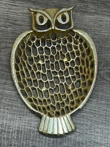 Vintage Owl Gold Trinket Dish 5.5" X 3.5" - Picture 1 of 3