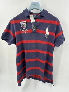 Polo Ralph Lauren Custom Fit Flag Crest Big Pony Shirt Blue & Red XL (A-1) - Picture 1 of 9