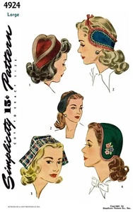 Simplicity 4924 Unique Heart Hat Cap Band Fabric Sewing Pattern Womens Pic S*M*L - Picture 1 of 4