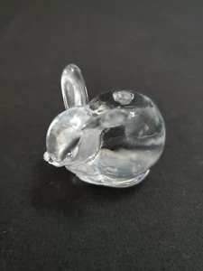 Vintage 1970's Clear Glass Bunny Candle Holder Rabbit Easter Candlestick Holder - Picture 1 of 11