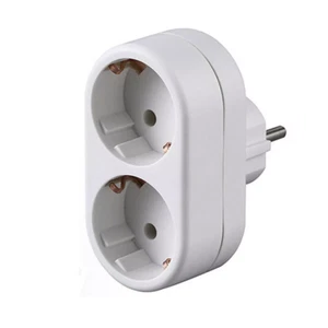 Doppelstecker Mehrfachstecker Duo Stecker 2-fach Multistecker Vertikal weiss - Bild 1 von 16