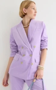Blazer J Crew Doble Botonadura en Pana Púrpura Drapeado Nuevo con Etiquetas Talla 00 $348 - Imagen 1 de 4