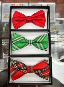 SET OF 3 Christmas color Holiday Bow Tie for men - Picture 1 of 6