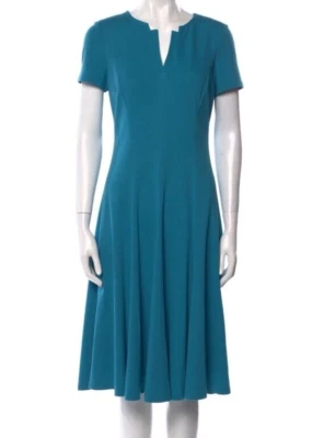 Nuevo Vestido Midi Lafayette 148 Ajuste y Acampanado Talla Pequeña Azul Cuello en V Manga Corta Foto 1 de 4