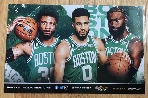 Boston Celtics 2023 Authentic Fan 11 x 17 Poster Cheer Card. Smart Tatum Brown Cover