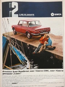 PUBLICITÉ DE PRESSE 1967 derrière leur bonheur une SIMCA 1501 garantie 2 ans. - Picture 1 of 1