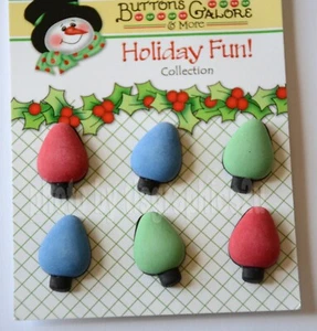 Tree Lights / 3D Shank Buttons ~ Buttons Galore Holiday Fun Christmas - Picture 1 of 4