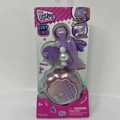 Latas pequeñas Real Littles latas de metal real con 4 dijes con papelería sirena NUEVO Foto 1 de 4