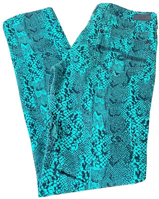 Justice Girls 18R (29x30) Blue/Green Snake Print jeggings Cotton/Poly/Span GUC - Image 1 of 4
