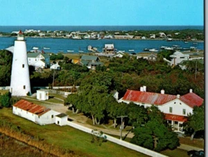 Ocracoke Lighthouse Silver Lake Postcard 111946 North Carolina Outer Banks OBX - Picture 1 of 4