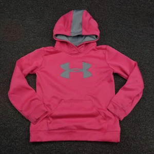 Under Armour Hoodie Girls XL Extra Large Pink Loose Fit Long Sleeve Gym Youth - Picture 1 of 9