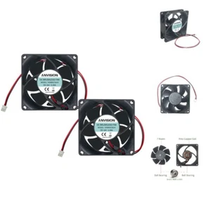 2-Pack 80mm x 25mm DC 24V Brushless Cooling Fan, Dual Ball Bearing, 2-pin - Picture 1 of 9