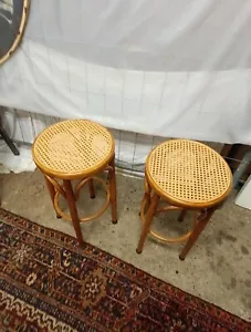 Hocker Wienergeflecht Thonet Stil Midcentury Vintage Shabby Chic - Bild 1 von 12