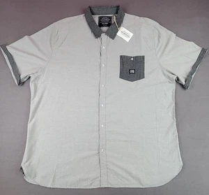 Parish Nation Men's 5XL Gray Button-Up Short Sleeve Shirt - Picture 1 of 10